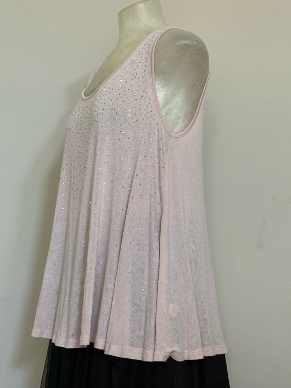 Jennifer Lopez Pale Pink Rhinestone Swing Tank Size L
